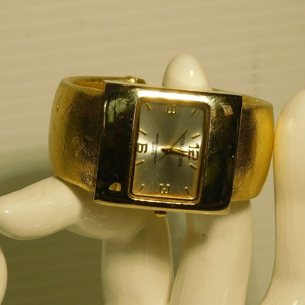 GOLD TONED CUFF WATCH